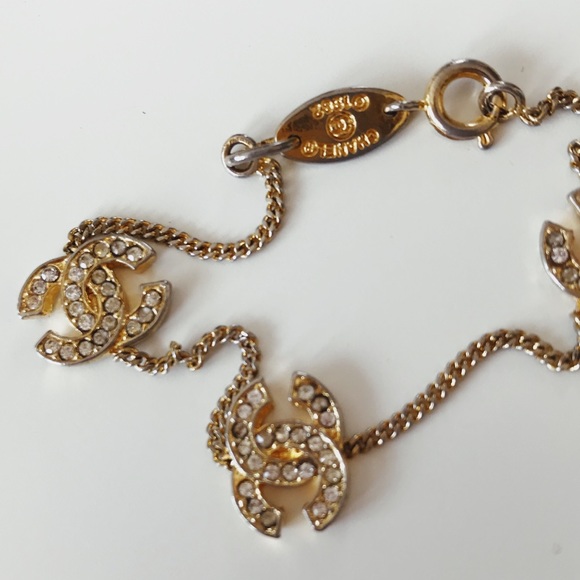 CHANEL Jewelry - Authentic Chanel Rhinestone Logo Bracelet